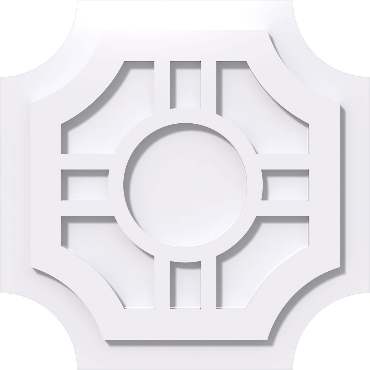16" White PVC Contemporary Ceiling Medallion