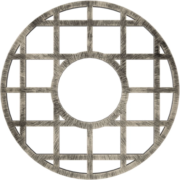 16"OD x 5 3/4"ID x 1/2"P O'Neal Architectural Grade PVC Pierced Ceiling Medallion, Antiqued Warm Silver