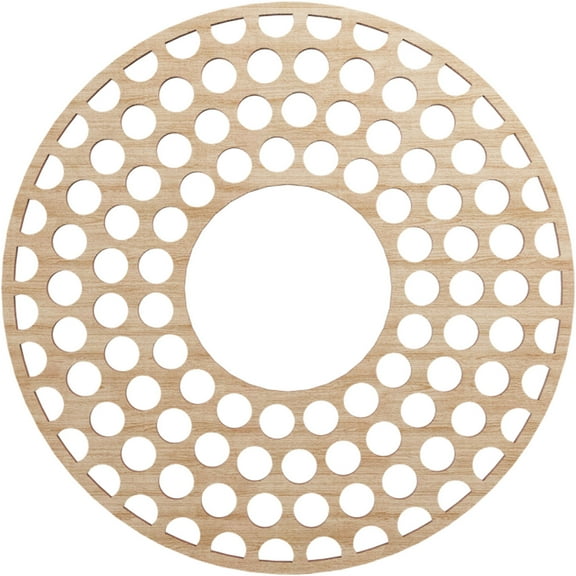 16"OD x 5 3/4"ID x 1/4"T Fink Wood Fretwork Pierced Ceiling Medallion, Alder