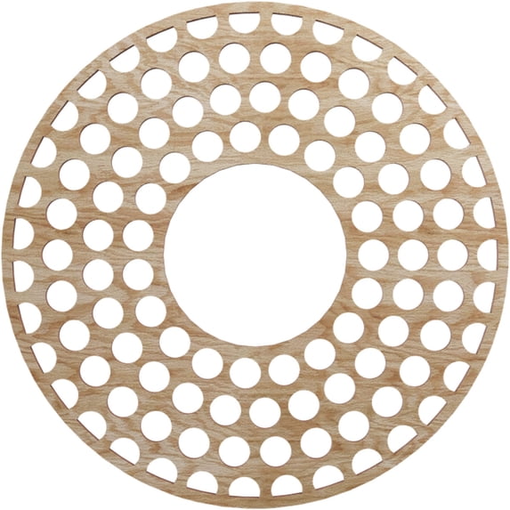 16"OD x 5 3/4"ID x 1/4"T Fink Wood Fretwork Pierced Ceiling Medallion, Red Oak
