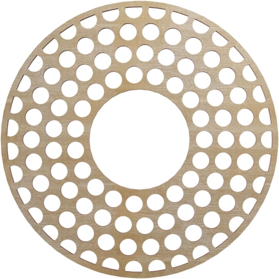 16"OD x 5 3/4"ID x 3/8"T Fink Wood Fretwork Pierced Ceiling Medallion, Birch