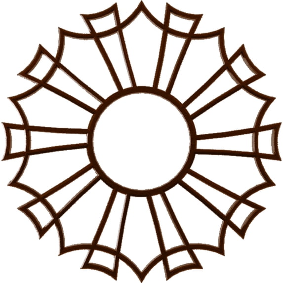 16"OD x 5 5/8"ID x 1/2"P Augustus Architectural Grade PVC Pierced Ceiling Medallion, Copper