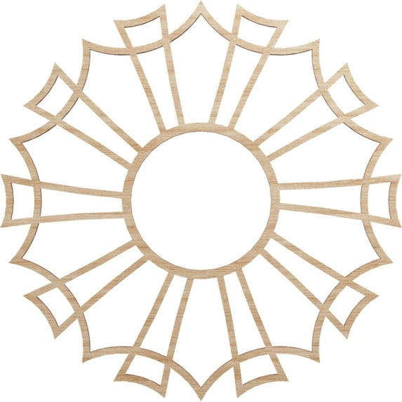 16"OD x 5 5/8"ID x 1/4"T Augustus Wood Fretwork Pierced Ceiling Medallion, Alder