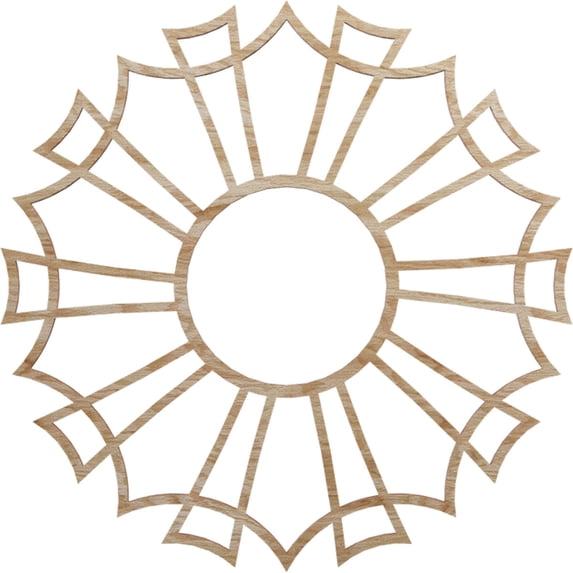 16"OD x 5 5/8"ID x 1/4"T Augustus Wood Fretwork Pierced Ceiling Medallion, Red Oak