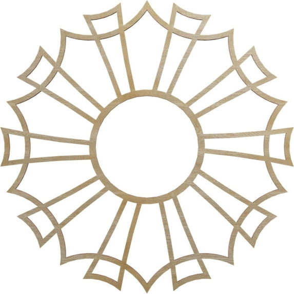 16"OD x 5 5/8"ID x 3/8"T Augustus Wood Fretwork Pierced Ceiling Medallion, Hickory