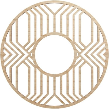 16"OD x 5 7/8"ID x 1/4"T Empire Wood Fretwork Pierced Ceiling Medallion, Alder