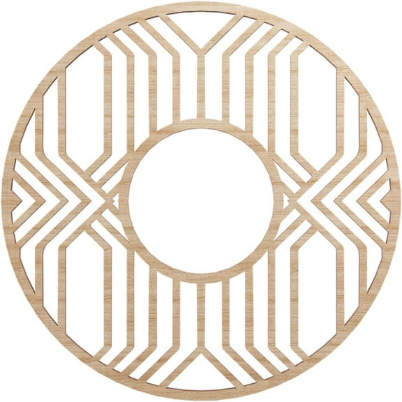 16"OD x 5 7/8"ID x 1/4"T Empire Wood Fretwork Pierced Ceiling Medallion, Alder