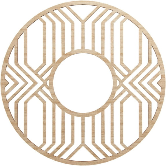 16"OD x 5 7/8"ID x 1/4"T Empire Wood Fretwork Pierced Ceiling Medallion, Alder