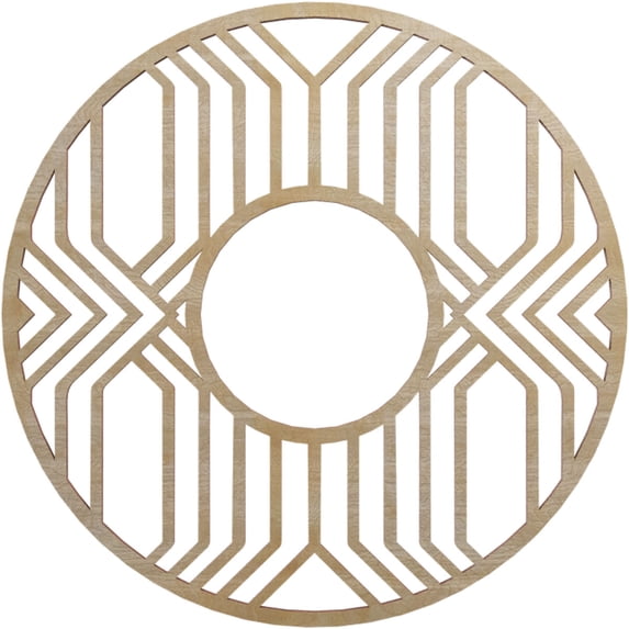 16"OD x 5 7/8"ID x 3/8"T Empire Wood Fretwork Pierced Ceiling Medallion, Birch