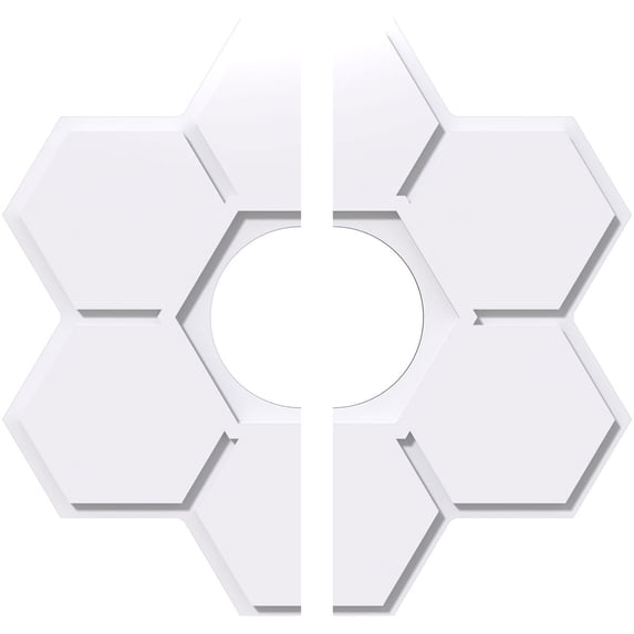16"OD x 5"ID x 5 1/2"C x 1"P Daisy Architectural Grade PVC Contemporary Ceiling Medallion, Two Piece