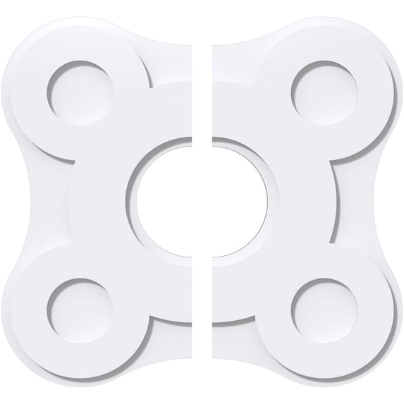 16"OD x 5"ID x 5 1/2"C x 1"P Luna Architectural Grade PVC Contemporary Ceiling Medallion, Two Piece