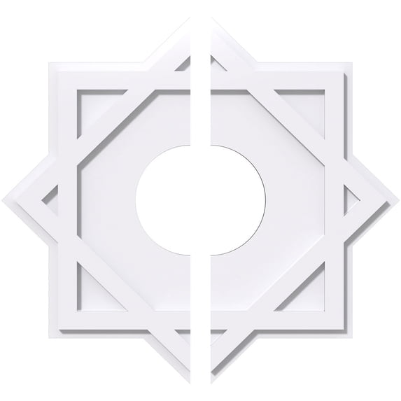 16"OD x 5"ID x 8 3/4"C x 1"P Axel Architectural Grade PVC Contemporary Ceiling Medallion, Two Piece