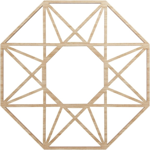 16"OD x 6 1/4"ID x 1/4"T Guardian Wood Fretwork Pierced Ceiling Medallion, Alder