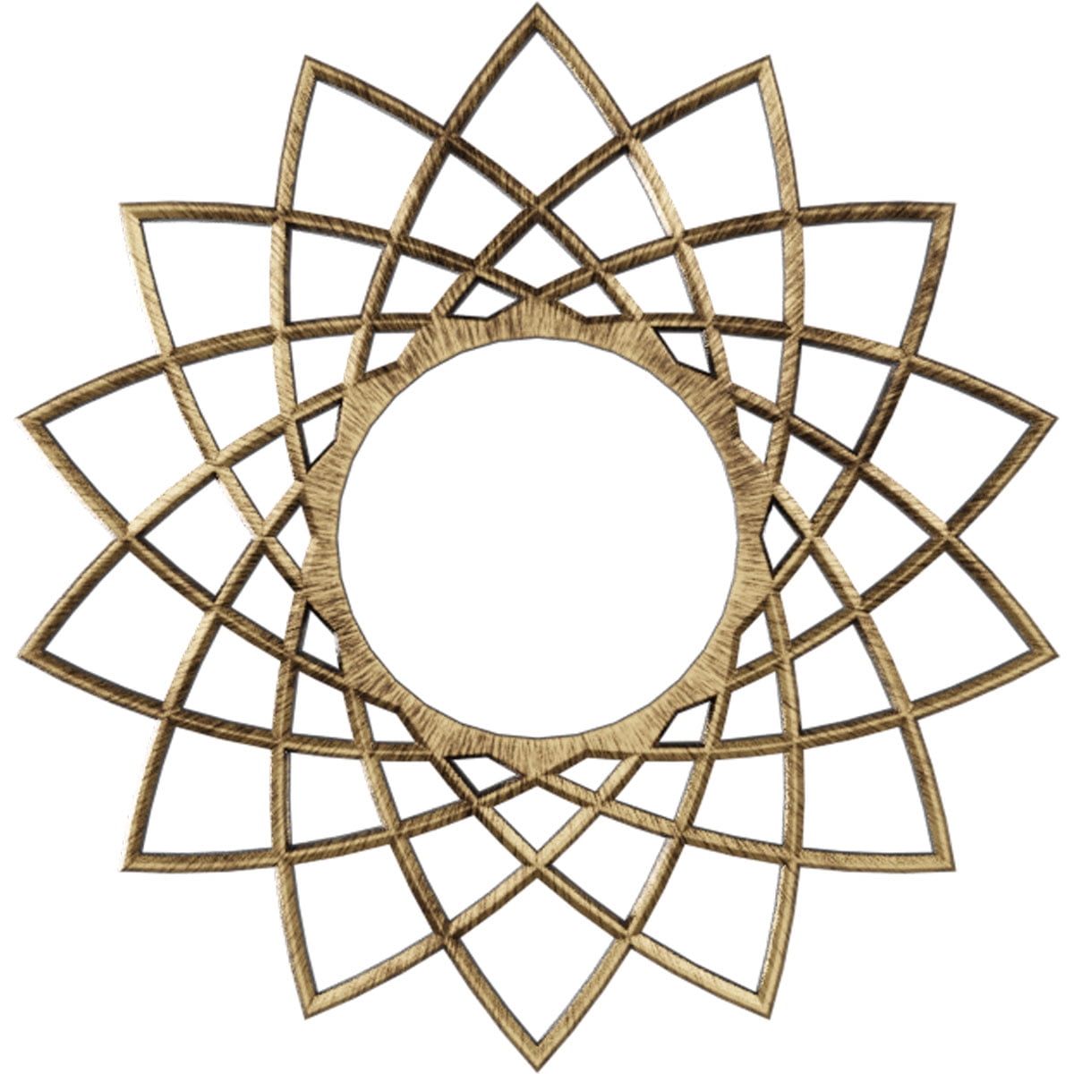 Antiqued Brass 16" Pierced PVC Ceiling Medallion