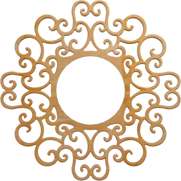 16"OD x 6 1/8"ID x 1/4"T Reims Wood Fretwork Pierced Ceiling Medallion, Alder