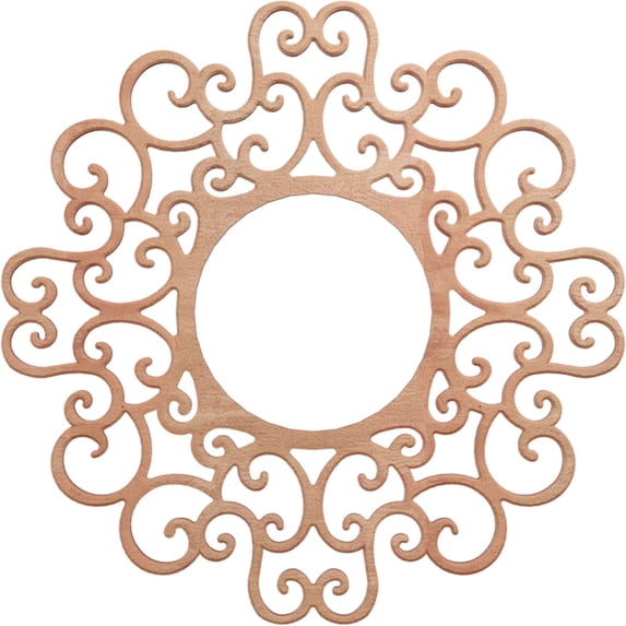 16"OD x 6 1/8"ID x 3/8"T Reims Wood Fretwork Pierced Ceiling Medallion, Cherry