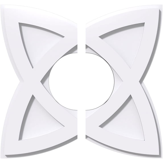 16"OD x 6"ID x 6"C x 1"P Cosmo Architectural Grade PVC Contemporary Ceiling Medallion, Two Piece