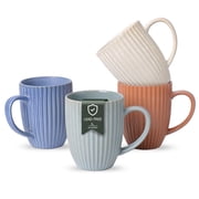 ALOFMO 16oz Ceramic Coffee Mugs Set of 4 ,Coffee Cups with Handles, Multicolour Cups for Tea Cappuccino Latte, Microwave & Dishwasher Safe for Home Office