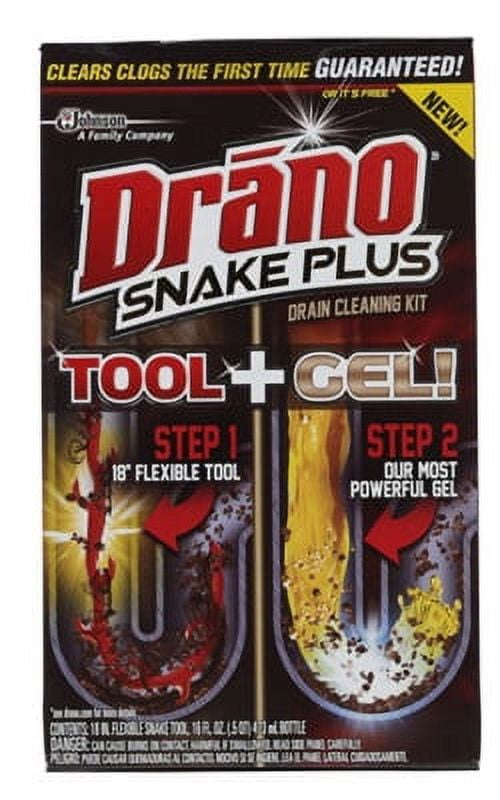 16 OZ Drano Snake Plus Drain Cleaning Kit Includes 18