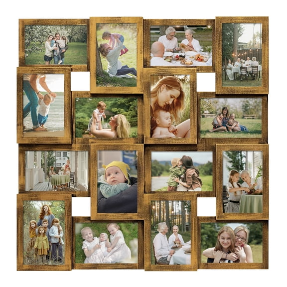 16 Opening Photo Frames Collage 4 x 6 Pictures,Memories Picture Frame Wall Hanging for 4" x 6" Photos