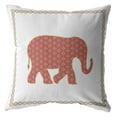 thumbnail image 1 of 16â Orange White Elephant Boho Suede Throw Pillow, 1 of 3