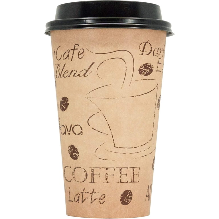 16 oz double wall disposable coffee cup 500ct Restpresso 16 oz Black Paper Coffee Cup - Double Wall - 3 1/2" x 3 1/2" x 5  1/2"
