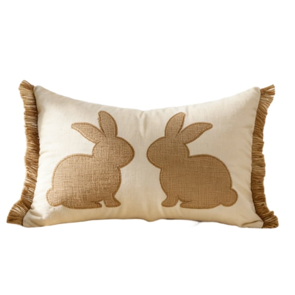 16" Oversized Easter Bunny Decor (43cm) Flocked Rabbit Statues - Spring Store Display Art - Green Garden Props - Happy Easter Holiday Party Large Seasonal Floor Ornaments