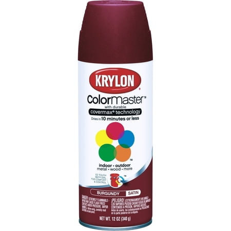 Krylon 16 Oz Burgundy Touch Spray Paint Satin [Set of 6] — Interior & Exterior Use, Professional Finish