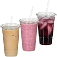 thumbnail image 1 of 16 Oz Clear Plastic PET Cups With Flat Lid & Straw Qty 50, 1 of 3