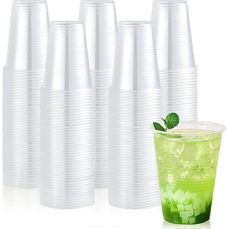 16 Oz Disposable Plastic Cups with Lids and Straws 100 SET Clear Cups BPA FREE
