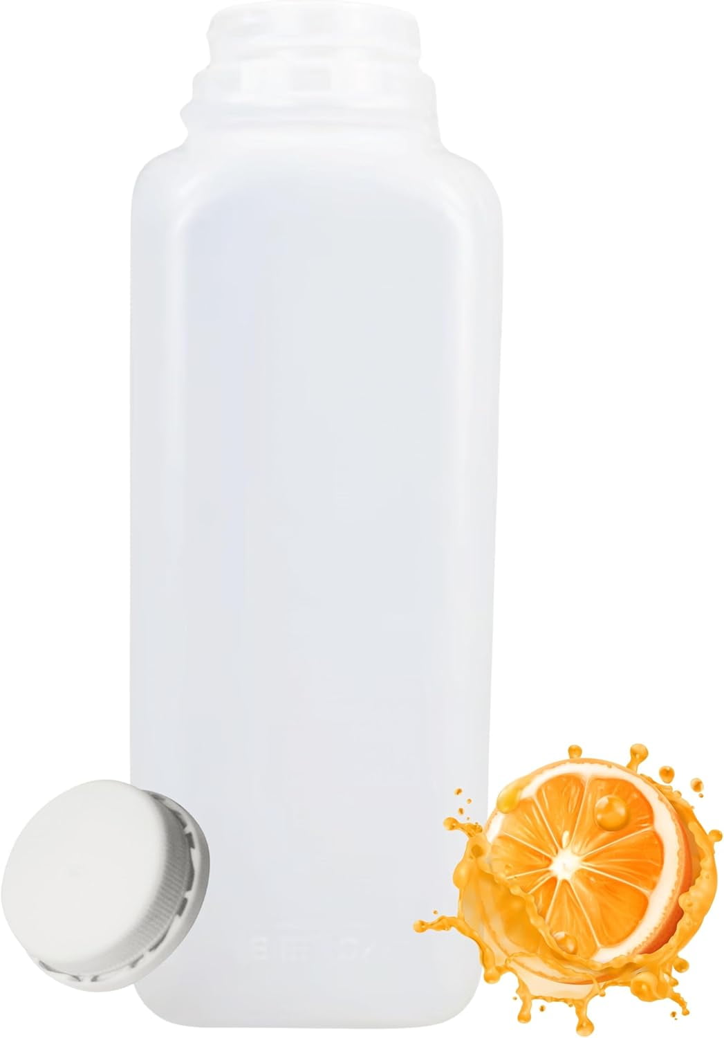 16 Oz Empty Plastic Juice Bottles with Tamper Evident White Caps (80