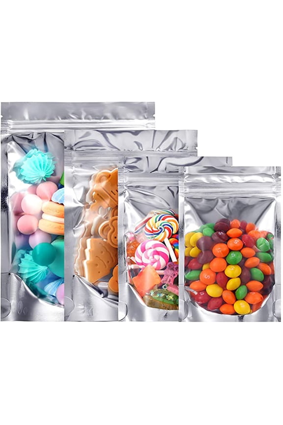 16 Oz Foil Mylar Bag, Zip Lock Pouch Bags 7.75" x 11.75" x 4", 50 PCS Foil Stand-Up Pouches