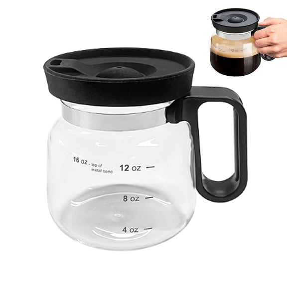 16 Oz Glass Coffee Mug, Heatproof Large Capacity Clear Cup with Travel Lid & Straw for Hot Teas