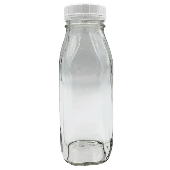 16 Oz Glass Water Bottle Virtually Unbreakable with Thick Sides and Screw-on Cap --Case of 24