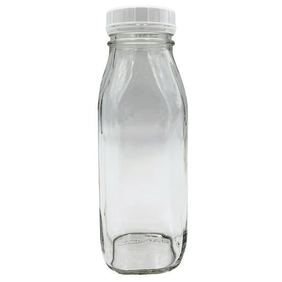 16 Oz Glass Water Bottle Virtually Unbreakable with Thick Sides and Screw-on Cap