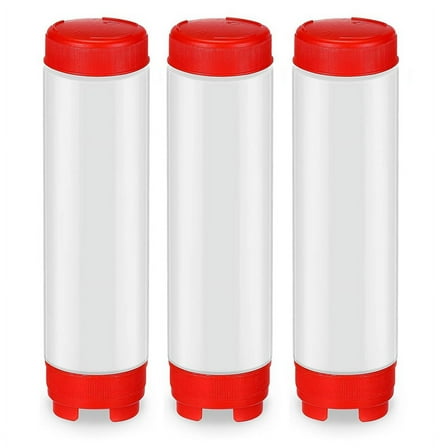 16 Oz Inverted Plastic Squeeze Bottles, Refillable Tip Large Valve Dispenser Condiment Squeeze Bottle for Sauces Ketchup