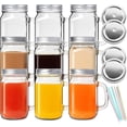 thumbnail image 1 of 16 Oz Mason Jar Cups With Handle and Lids, Drinking Glass Iced Coffee Cups Set, with Straw Hole for Juice, Kombucha, Tea,coffee, Smoothie –9 Pack, 1 of 4