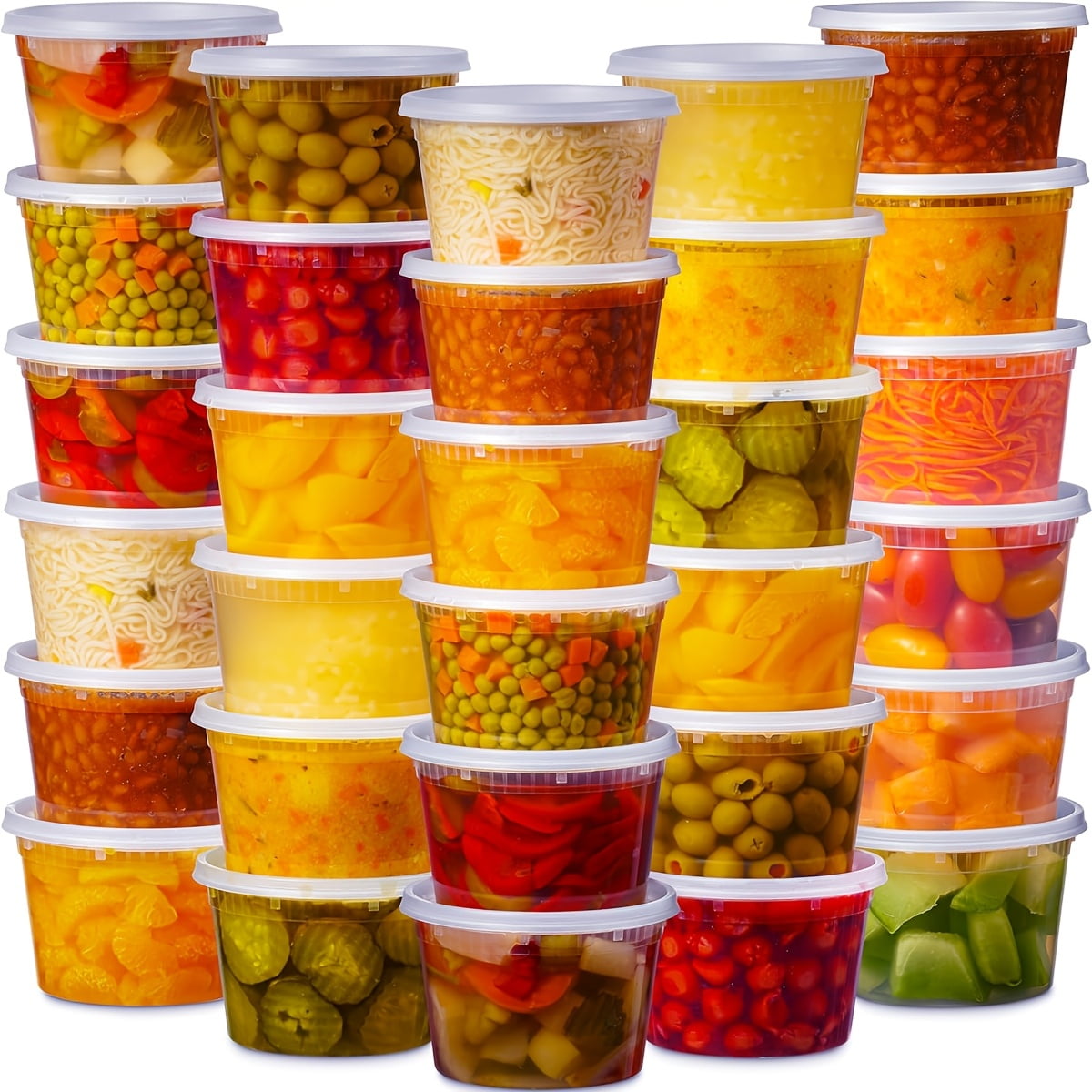 16 Oz Plastic Deli Container With Lid - Food Storage Container With Lid ...