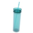 thumbnail image 1 of 16 Oz Tumbler with Lid & Straw - Double Clear Plastic Cup, Leak-Proof for Car/Travel/Summer Sports, 1 of 3