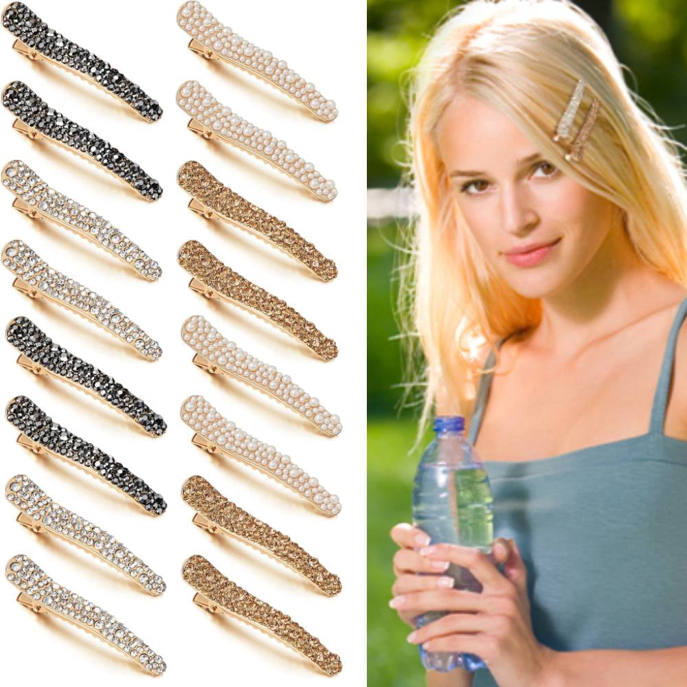 16 PACK Hair Clips, Rhinestone Alligator Hair Clips Fancy 