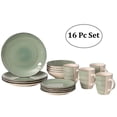 thumbnail image 1 of 16 PC Dinnerware Dish Set for 4 - Mugs, Salad and Dinner Plates and Bowls Sets, High Quality Dishes with Highly Chip and Crack Resistant, Dishwasher and Microwave Safe, Green, 1 of 1