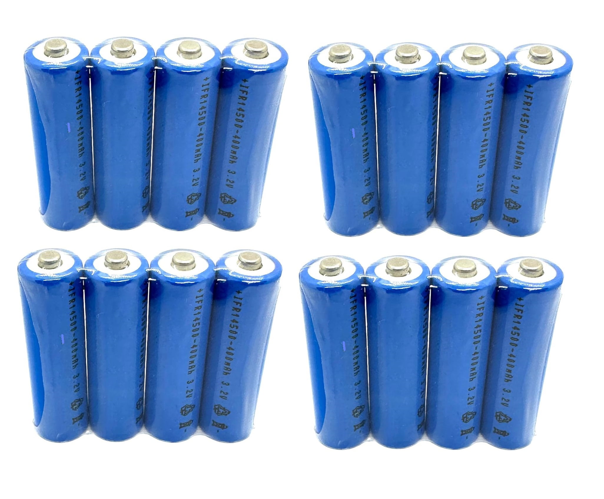 16-PCS 14500 LiFePO4 AA 3.2V 400mAh Rechargeable Batteries Solar Lights RELIGHTABLE IFR14500 14500TU16