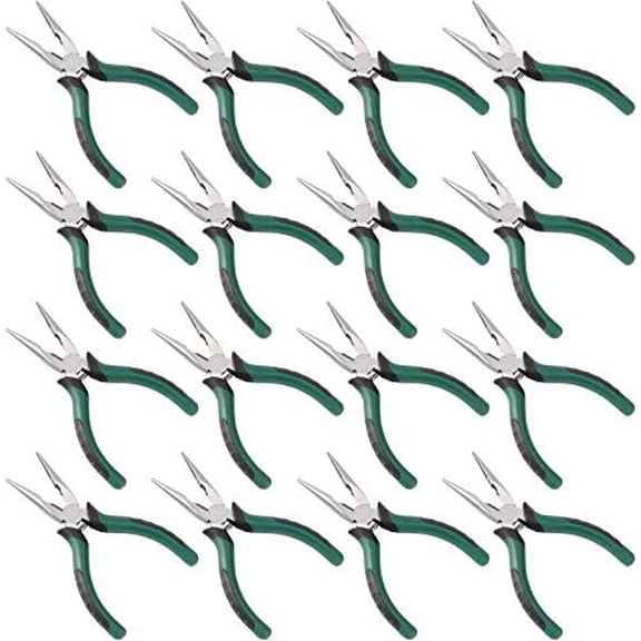 16 PCS 6 Inch Spring Loaded Needle Nose Pliers with Side Cutter, Professional Precision Long Nose Pliers with Side Cutting for Cables Clamping Pinching$$Tools & Hardware Other
