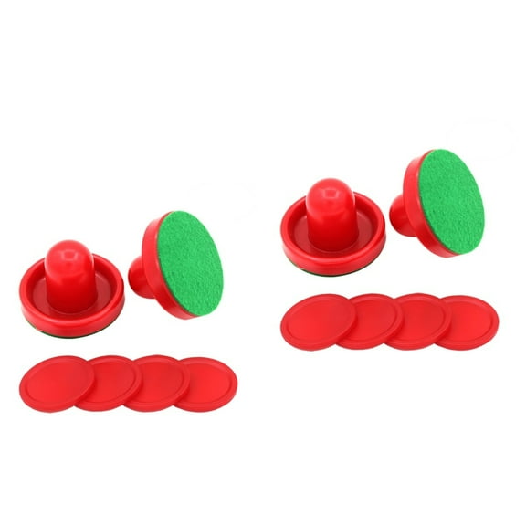 16 PCS Air Hockey Paddles and Pushers Supplies Desktop Replacement Parts Child Red
