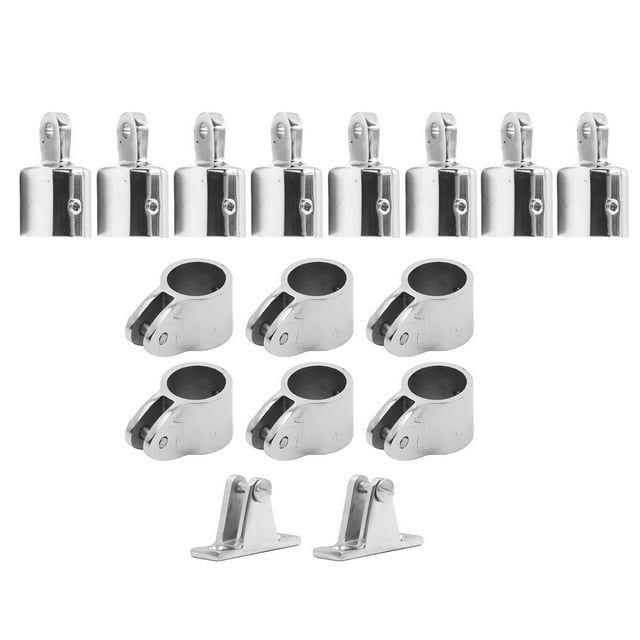 16 PCS Boat Bimini Top Fittings Hardware Set Stainless Steel Deck Hinge Accessory for Boats
