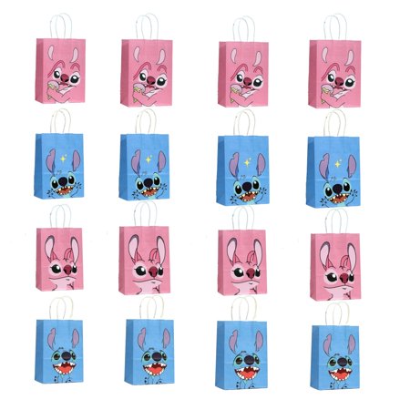 16 PCS Cartoon Anime Party Favor Candy Bags for Anime Themed Birthday Supplies Decor,Birthday Game Party Kraft Paper Goodie Gift Bag Decorations(5.9" x 3.1" x 8.2")