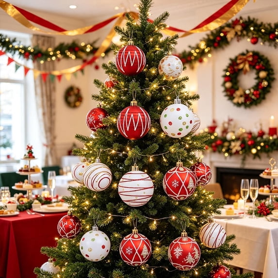 16 PCS Christmas Ball Ornaments Hanging Christmas Tree Decorative Balls Baubles Pendant Set for Indoor Christmas Decorations