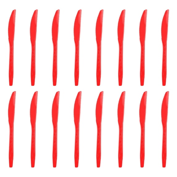 16 PCS Christmas Disposable Knives, Holiday Tableware Design for Holiday Dinner and Party Serving
