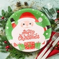 thumbnail image 1 of 16 PCS Christmas Paper Plates, Disposable Holiday Plates with Santa with Gift Box and Green Border for Holiday Dinner, Buffet and Xmas Party Table Decor, 9 Inch, 1 of 6