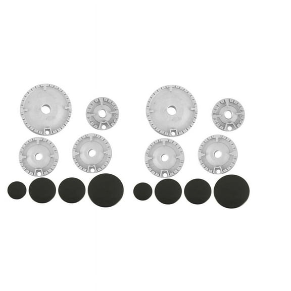 16 PCS Cooker Hat Set Oven Gas Hob Burner Crown Flame Cap Replacement Kit Fits Most Stove Burners Head